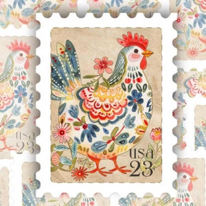 Chicken Stamp Sticker | vinyl sticker | Chicken Lady | Water bottle, laptop, notebook sticker | Waterproof sticker
