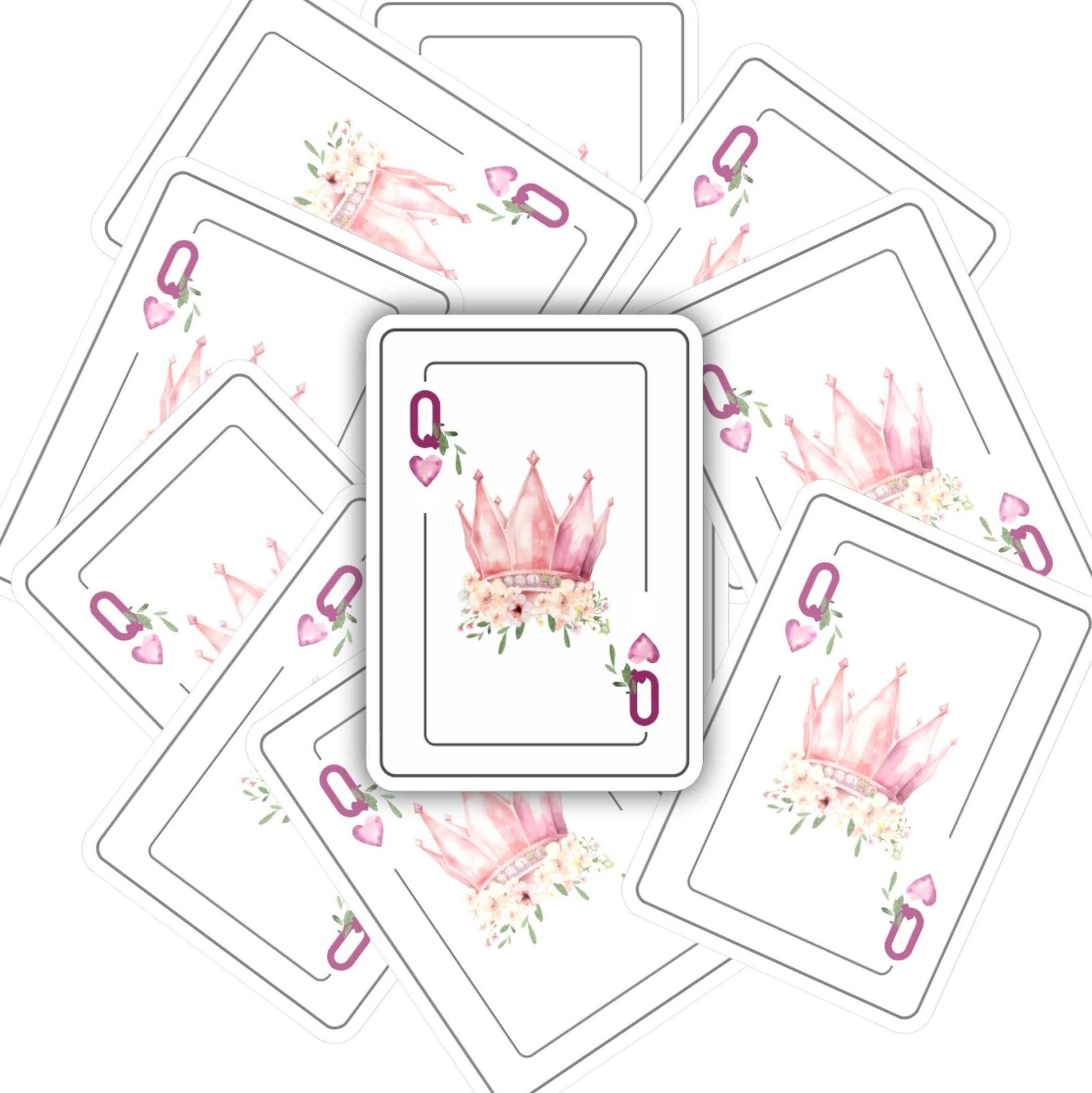 Queen Of Hearts | vinyl sticker | Queen Card | Water bottle, laptop, notebook sticker | Waterproof sticker