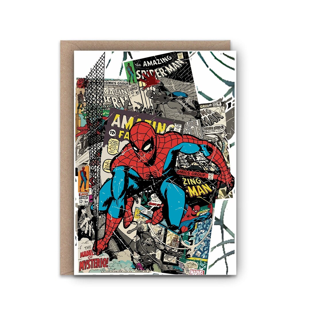 Spiderman | Comic Book Birthday | Birthday Card | Marvel | Blank Cards ...