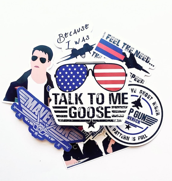 Top Gun Vinyl Sticker Pack Maverick Goose Water Etsy