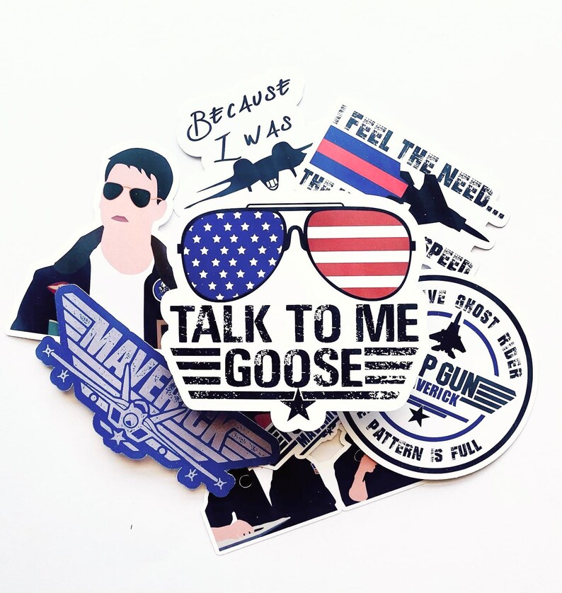 Top Gun Vinyl Sticker Pack Maverick Goose Water Etsy