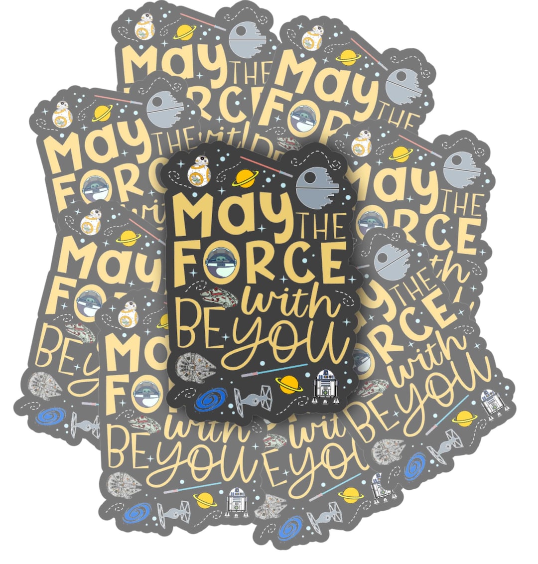 Star Wars Vinyl Decal - May The Force Be With You Car Window Laptop Sticker