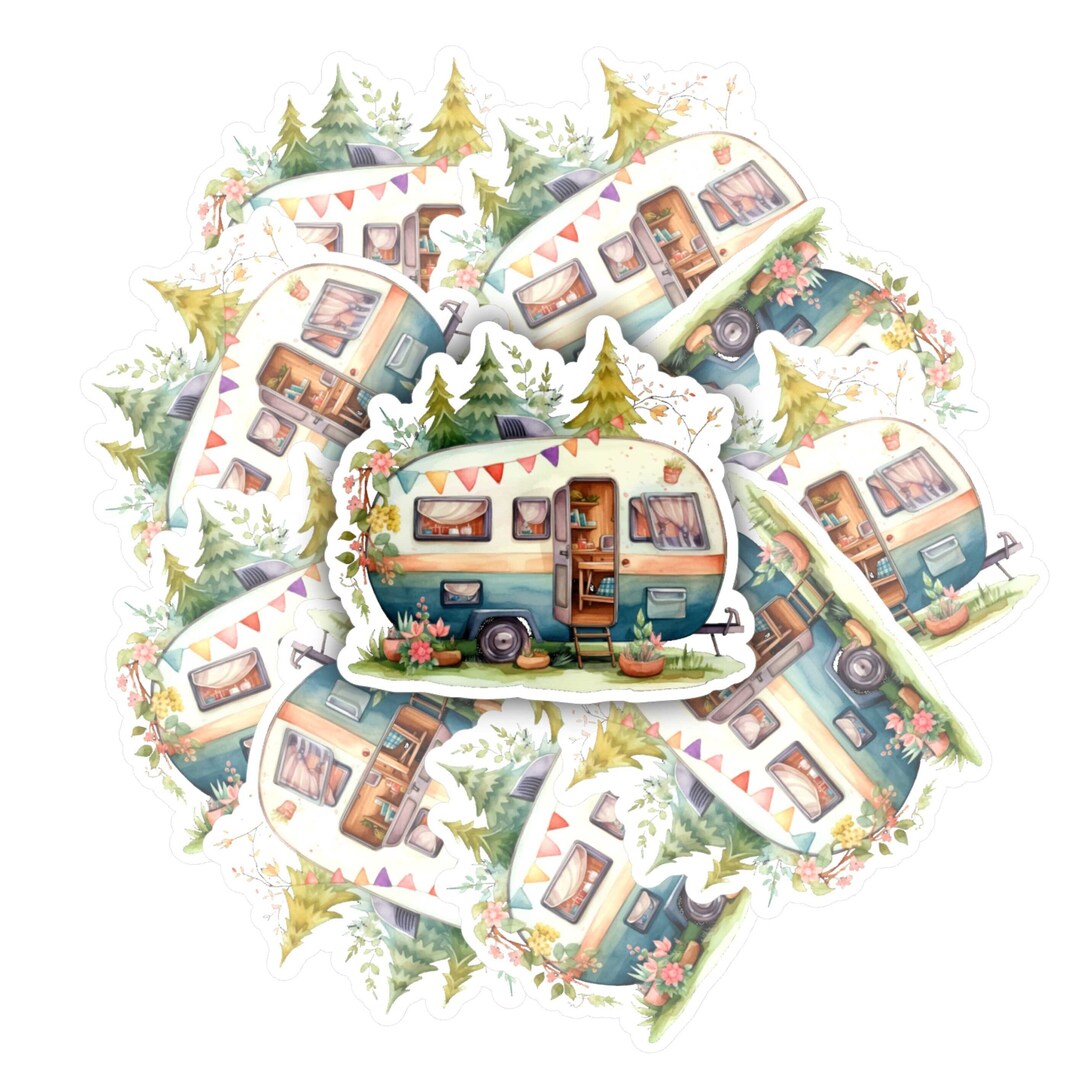 Happy Camper | Vinyl Sticker | Camping Life | Water Bottle, Laptop ...