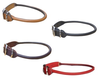 small rolled leather dog collar