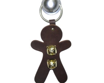 Gingerbread Man Hanging Door Bell - Decorative Hanging Bell | Leather Hanging Door Bell