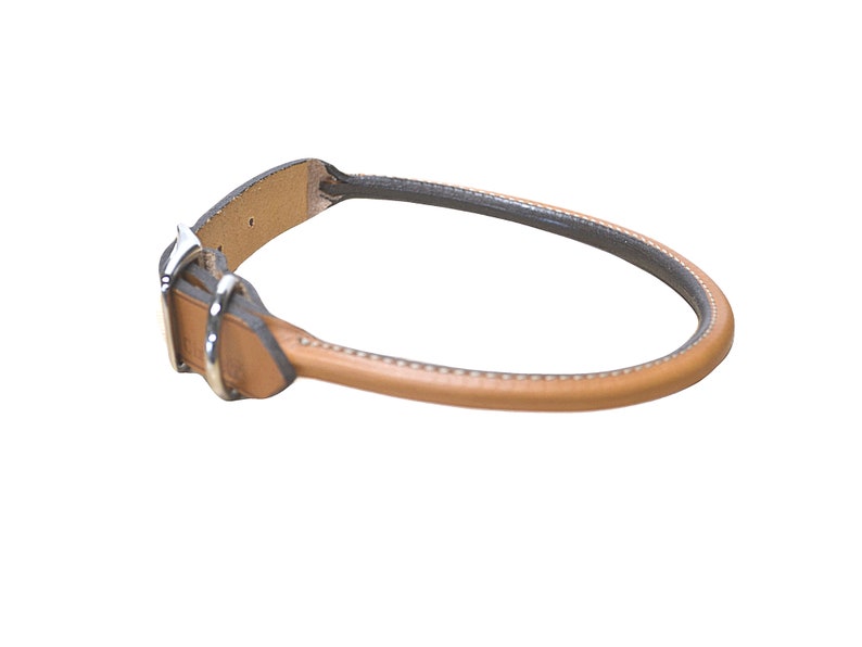 Rolled leather dog collar Made in USA Etsy