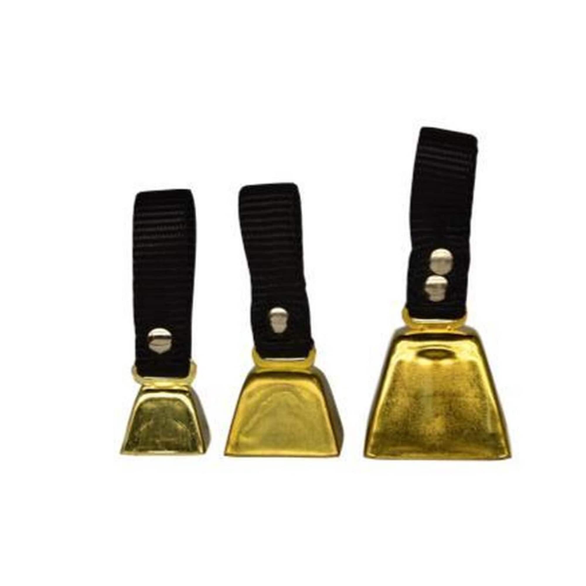Warner Sporting Dog Collar Cow Bell Brass plated Steel With Leather Loop Pet Bell Etsy