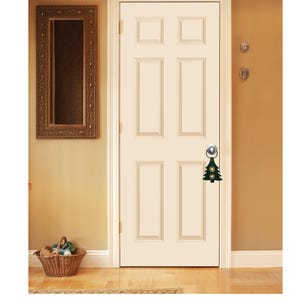 Christmas Theme Hanging Doorbell - Decorative Hanging Bell - Leather Hanging Sleigh Doorbells Made in USA