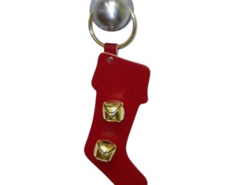 Christmas Stocking Hanging Door Bell - Decorative Hanging Bell | Leather Hanging Door Bell