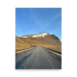 Iceland Mountain Road Print – Dramatic Landscape Photography (Luster Photo Paper)