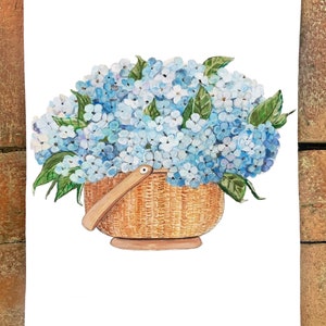 Hydrangea Basket #46 Flour Sack Kitchen Towel