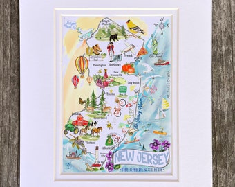 New Jersey State Map #158 Matted Print