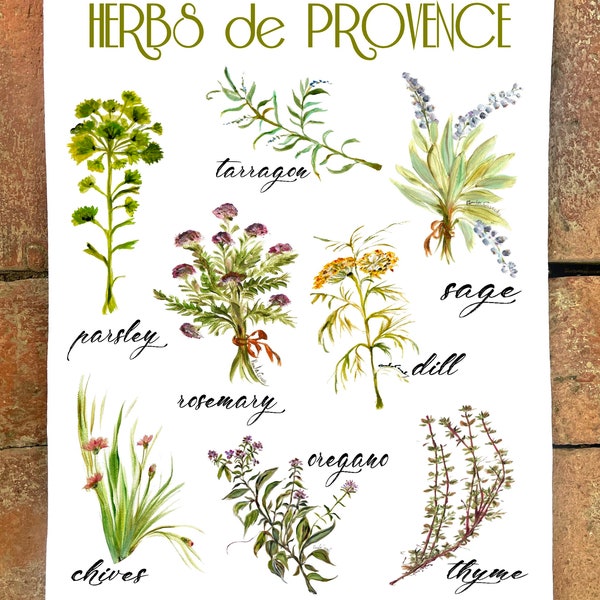 Herbs de Provence #45  Flour Sack Kitchen Towel