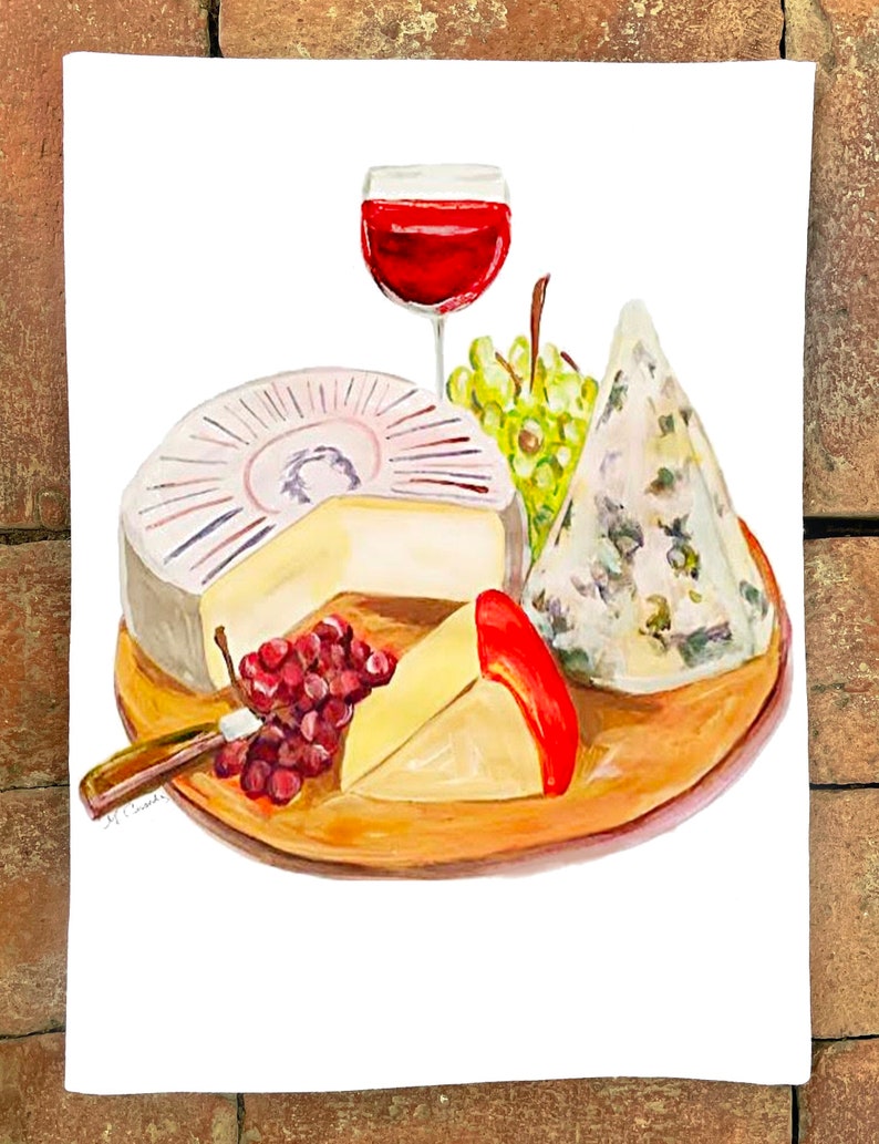 Cheese Plate 8023 Flour Sack Kitchen Towel image 1