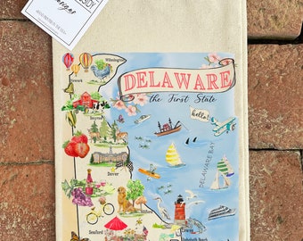 Delaware State Map Icon Design  #174 Wine Tote Bag