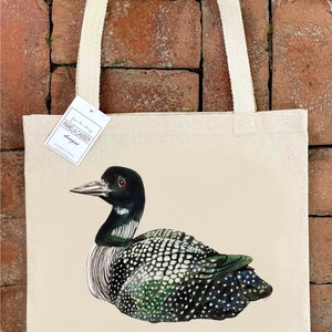 Loon #5025  Large Canvas Tote Bag