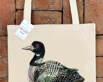 Loon #5025  Large Canvas Tote Bag