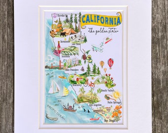 California State Map #168 Matted Print