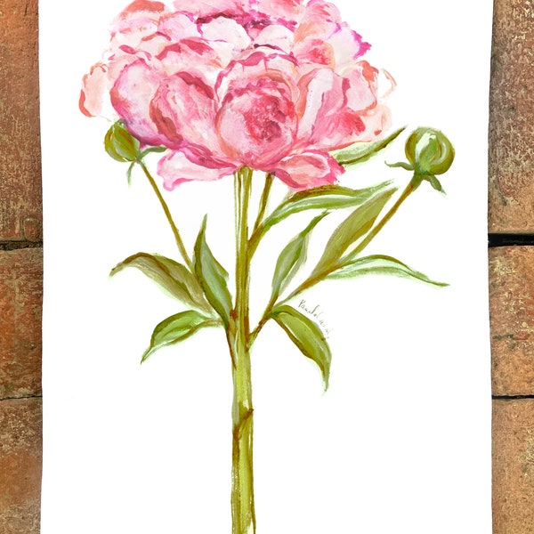 Peony #4026 Flour Sack Kitchen Towel