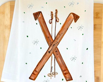 Ski Lodge #9061 Flour Sack Kitchen Towel
