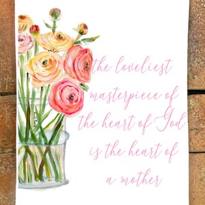 Heart of a Mother  #12  Flour Sack Kitchen Towel