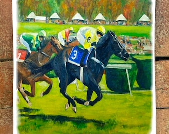 Off to the Races  #5017 Flour Sack Kitchen Towel
