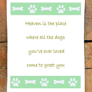 Dog Heaven Quote #3084 Flour Sack Kitchen Towel