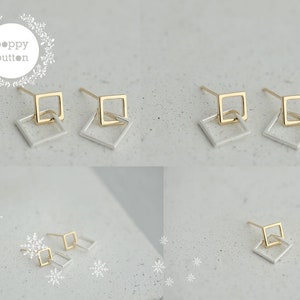 Oorbellen Sterling zilveren oorbellen geometrische goud gevuld oorbellen geometrisch Verjaardagscadeau Geometrische oorbellen Zilveren oorbellen Minimalistisch