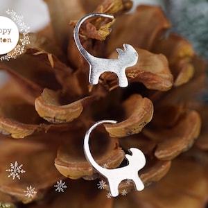 Katze Ohrringe Ohrringe Katze Ohrstecker Katze Sterling Silber Ohrringe Silber Katze Ohrstecker Ohrstecker Ohrstecker schrulligen Ohrringe Katze Liebhaber