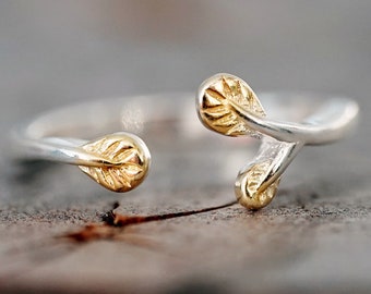 Branch Ring Twig ring Ring Leaf branch ring Silver ring Nature ring Leaf ring Bridesmaid gift Leaf engagement ring Gift for women gift