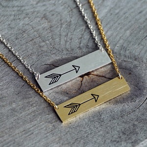 Arrow necklace Gold arrow necklace Arrow jewelry Silver arrow Arrow charm Small arrow necklace Charm necklace Gift for her Layering necklace