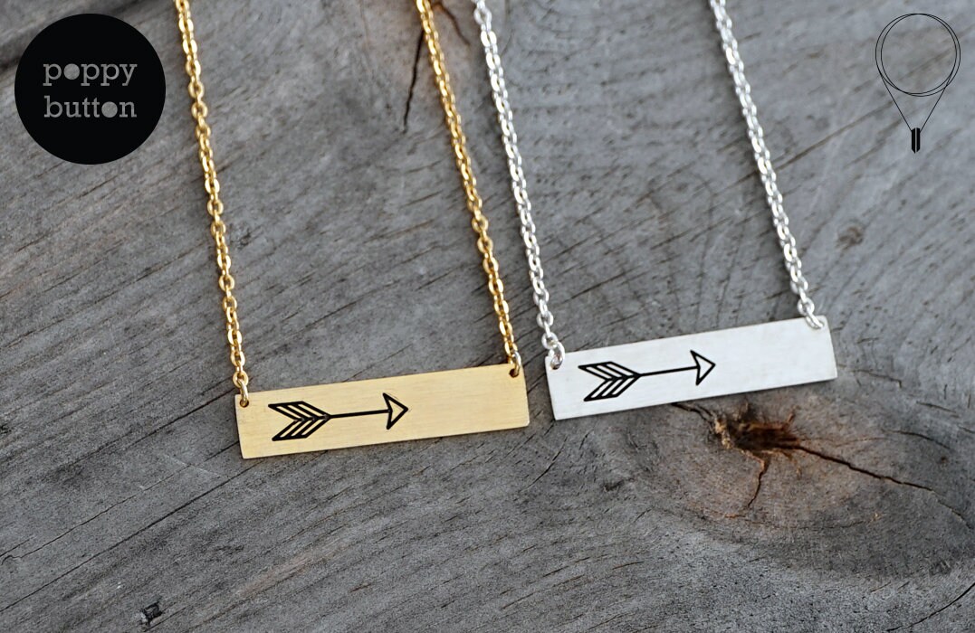 Arrow Necklace Gold Arrow Necklace Arrow Jewelry Silver Arrow | Etsy