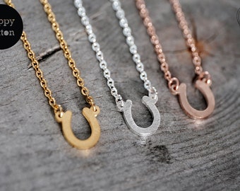 Horseshoe necklace Gold horseshoe horseshoe pendant horseshoe charm horse shoe necklace silver horseshoe lucky horseshoe dainty necklace