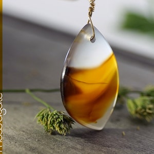 Gemstone necklace | Collier | Boho necklace | Agate necklace | Montana Moss Agate | Raw crystal necklace | 14k gold filled | Stone pendant