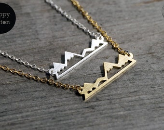 Mountain necklace, mountain necklace sterling silver, silver mountain necklace, mountain necklace gold, gold mountain necklace, dainty