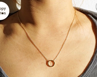 dainty open circle necklace, circle rose gold necklace, tiny circle necklace, circle necklace, dainty necklace, gold circle necklace
