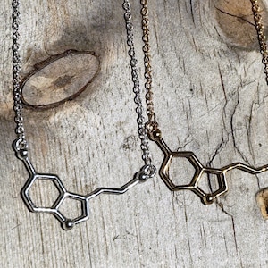 Serotonin Necklace | Serotonin Jewellery, Chemistry Jewellery, Molecule Necklace, Science Scientist Gift Idea, Happy Cute Unique Jewellery