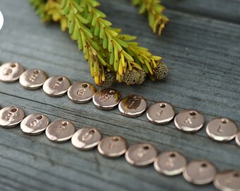 Rose gold alphabet monogram bead pendant for personalised jewellery, custom design necklace and bracelets