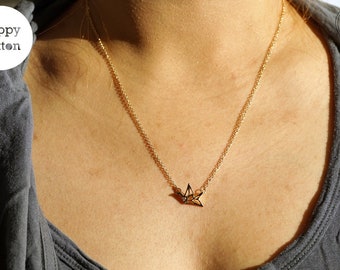 crane necklace,crane necklace,bird necklace,origami necklace,origami jewelry,paper crane necklace,crane pendant,necklace,crane jewelry,
