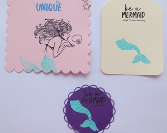 4 Large Scallop Ready to Ship Stamped Butterfly Sentiment Butterfly Gift Tags Hand Stamped and Embossed