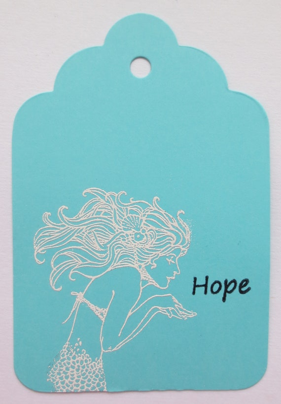 4 Large Scallop Ready to Ship Stamped Butterfly Sentiment Butterfly Gift Tags Hand Stamped and Embossed