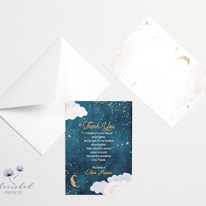 Biglietti di ringraziamento commemorativi Twinkle, Little Star, biglietti di ringraziamento per funerali e biglietti di ringraziamento, stampa disponibile, biglietto commemorativo