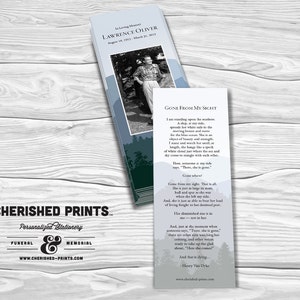 Purple Mountain Majesty bookmark, memorial bookmark, funeral bookmark, prayer bookmark, celebration of life, personalized bookmark, modern