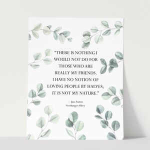 Jane Austen cita arte, cita conmemorativa, cita de duelo, cita de pérdida, impresión de arte de simpatía, impresión de cita funeraria, arte de cita funeraria