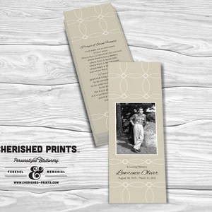 Beautiful Interlocking Circles bookmark, memorial bookmark, funeral bookmark, prayer bookmark, celebration of life, personalized bookmarks