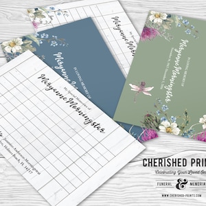 Wild Flowers Share a Memory Card, Attendance Card, Funeral Memory Card, PDF Remembrance Card, Guestbook Share a Memory Printable