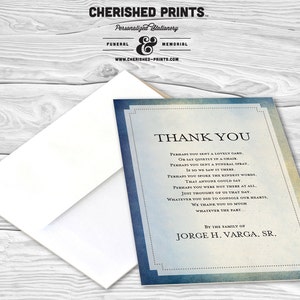 Modern Watercolor TextureCustomizable Thank You Cards and Funeral Acknowledgement Cards, Printing Available, Funeral Note Cards