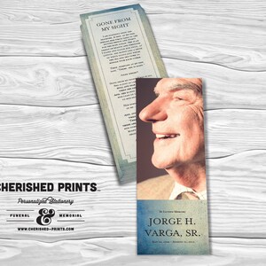 Modern Watercolor Texture bookmark, memorial bookmark, funeral bookmark, prayer bookmark, celebration of life, personalized bookmark, blue