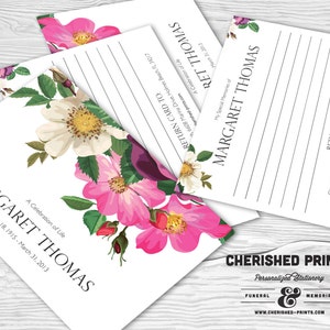 Spring Flowers Share a Memory Card, Attendance Card, Funeral Memory Card, PDF Remembrance Card, Guestbook, Share a Memory Printable Notecard