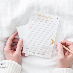 Twinkle, Little Star Memorial Share a Memory Card, Attendance Card, Funeral Memory Card, Remembrance Card Guestbook Share a Memory Printable